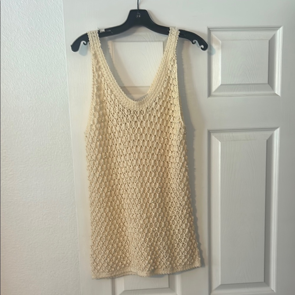 Hand crocheted Jan Christy Cream Top